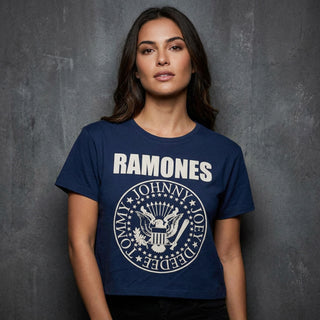 Ramones Ladies Crop Top: Presidential Seal