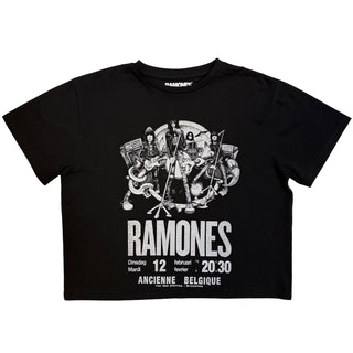Ramones Ladies Crop Top: Belgique (Black)