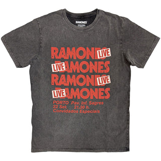 Ramones Stone Wash T-Shirt: Concert (Charcoal Grey)