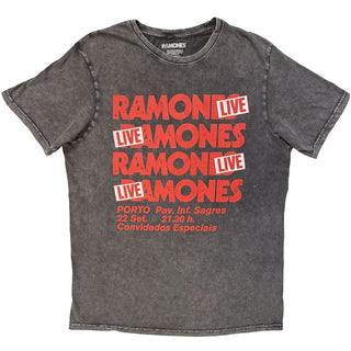Ramones Stone Wash T-Shirt: Concert (Charcoal Grey)