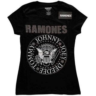 Ramones Ladies Embellished T-Shirt: Presidential Seal