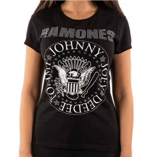 Ramones Ladies Embellished T-Shirt: Presidential Seal