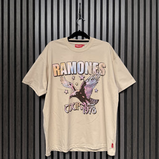 Ramones Ladies Unplugged T-Shirt: Eagle Tour '78 (Sand)