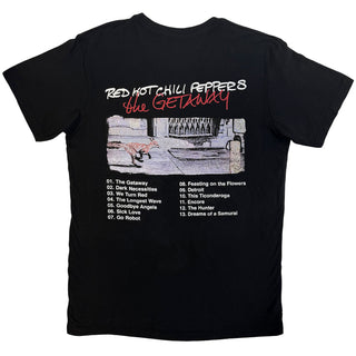Red Hot Chili Peppers Unisex Premium Carbon T-Shirt: The Getaway Tracklist (Black) (Back Print)