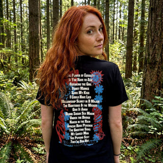 Red Hot Chili Peppers Carbon T-Shirt: Blood Sugar Sex Magik Tracklist (Black) (Back Print)