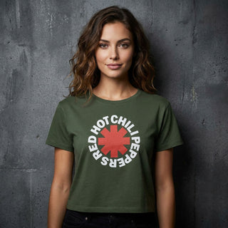 Red Hot Chili Peppers Ladies Crop Top: Classic Asterisk