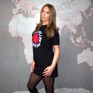 Red Hot Chili Peppers Ladies T-Shirt Dress: Classic Asterisk