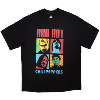 Red Hot Chili Peppers Oversized T-Shirt: Portrait Photos (Black)