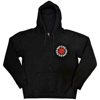 Red Hot Chili Peppers Zipped Hoodie: Red Asterisk (Back Print)