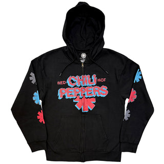 Red Hot Chili Peppers Zipped Hoodie: Shock Logo (Black)
