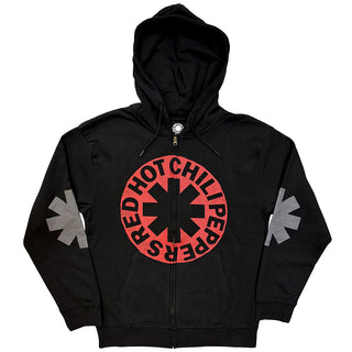 Red Hot Chili Peppers Zipped Hoodie: Asterisk Circle (Black)