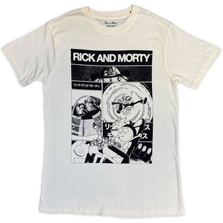 Rick & Morty T-Shirt: Black And White Collage (Natural)