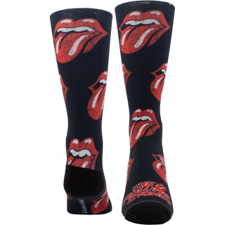 The Rolling Stones Crew Socks: Allover Tongues Sublimation (Black) (UK Size 6.5 - 11)