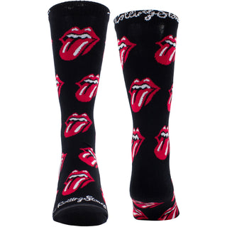 The Rolling Stones Crew Socks: Allover Tongues (Black) (UK Size 6.5 - 11)