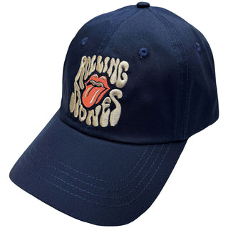The Rolling Stones Baseball Cap: Swirl Tongue Logo (Navy Blue)