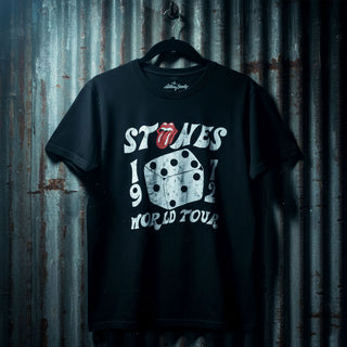 The Rolling Stones Carbon T-Shirt: Dice Tour '72 (Black)