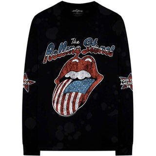 The Rolling Stones Unisex Long Sleeve T-Shirt: US Tour '78 (Black) (Back & Sleeve Print)