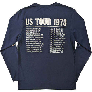 The Rolling Stones Unisex Long Sleeve T-Shirt: US Tour '78 (Black) (Back & Sleeve Print)
