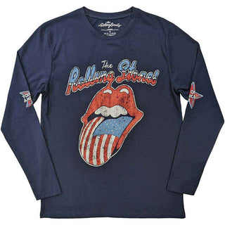 The Rolling Stones Unisex Long Sleeve T-Shirt: US Tour '78 (Black) (Back & Sleeve Print)