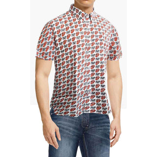 The Rolling Stones Casual Shirt: Tongue and Text (All Over Print)