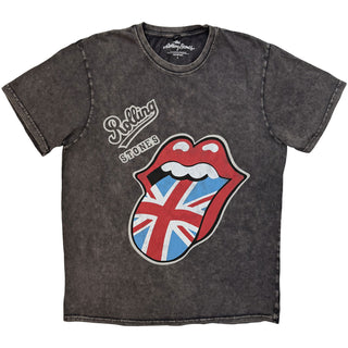 The Rolling Stones Stone Wash T-Shirt: British Tongue (Charcoal Grey)