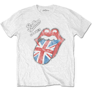 The Rolling Stones Unisex T-Shirt: Vintage British Tongue (Soft Hand Inks)