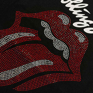 The Rolling Stones Embellished T-Shirt: Logo & Tongue