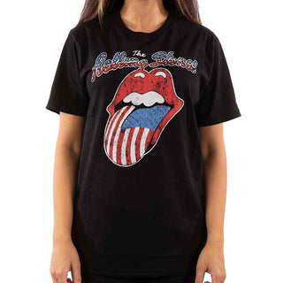 The Rolling Stones Embellished T-Shirt: USA Tongue