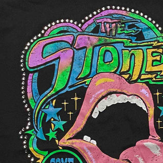 The Rolling Stones Embellished T-Shirt: Some Girls Neon Tongue