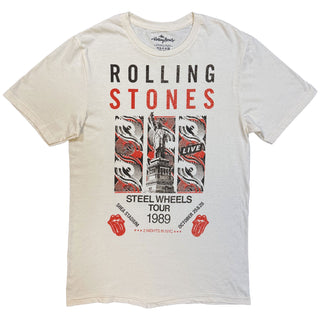 The Rolling Stones T-Shirt: Steel Wheels Tour 1989 (Natural)