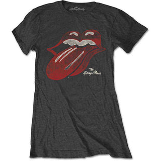 The Rolling Stones Ladies Slim Fit T-Shirt: Vintage Tongue Logo