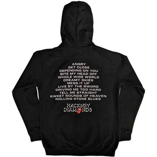 The Rolling Stones Zipped Hoodie: Hackney Diamonds Tracklist (Back Print)