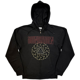 Soundgarden Zipped Hoodie: Spiral & Logo (Black)
