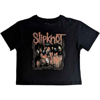 Slipknot Ladies Crop Top: Band Frame
