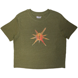 Slipknot Ladies Crop Top: The End, So Far Band Figures (Green) (Back Print)