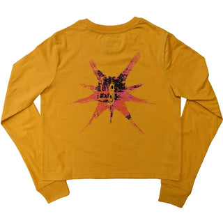 Slipknot Ladies Long Sleeve Crop Top: The End So Far Barcode (Back Print)
