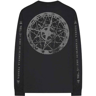 Slipknot Unisex Long Sleeve T-Shirt: Subliminal Verses (Black) (Back & Sleeve Print)