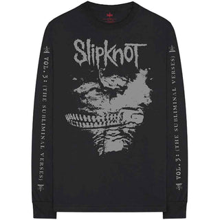 Slipknot Unisex Long Sleeve T-Shirt: Subliminal Verses (Black) (Back & Sleeve Print)