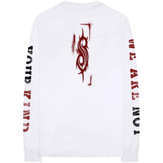 Slipknot Unisex Long Sleeve T-Shirt: Shrouded Group (White) (Back & Sleeve Print)