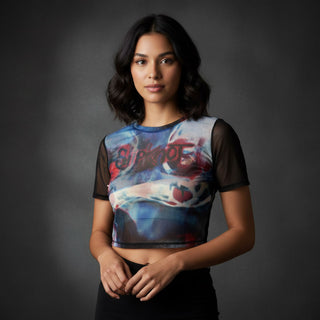 Slipknot Ladies Crop Top: Face & Logo