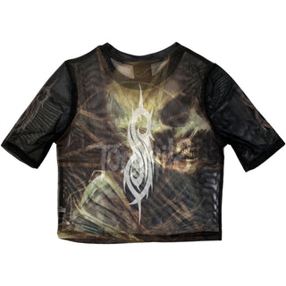 Slipknot Ladies Crop Top: The End So Far (Back Print and Mesh)