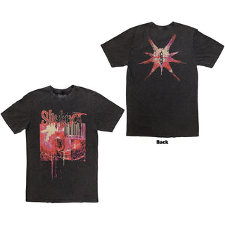 Slipknot Unisex Stone Wash T-Shirt: The End, So Far Barcode (Back Print)