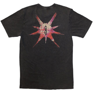 Slipknot Unisex Stone Wash T-Shirt: The End, So Far Barcode (Charcoal Grey) (Back Print)