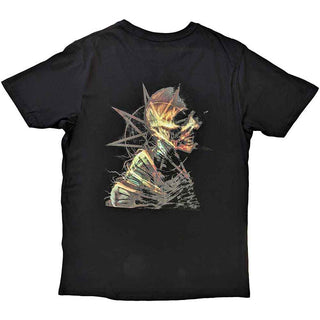 Slipknot Unisex T-Shirt: Skeleton & Pentagram (Black) (Back Print)