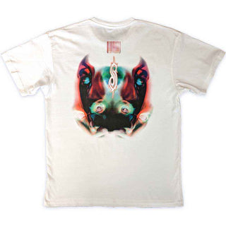 Slipknot Unisex T-Shirt: Adderall Faceback (White) (Back Print)