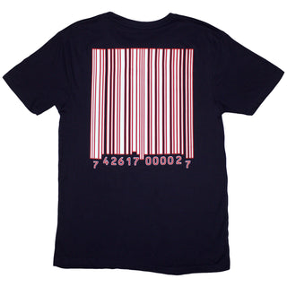 Slipknot Unisex T-Shirt: Barcode (Navy Blue) (Back Print)