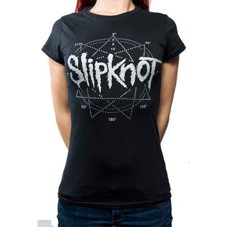Slipknot Ladies Embellished T-Shirt: Logo Star (Diamante)