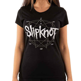 Slipknot Ladies Embellished T-Shirt: Logo Star (Diamante)