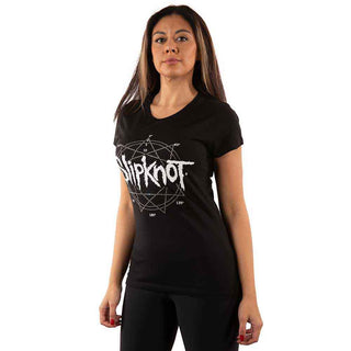 Slipknot Ladies Embellished T-Shirt: Logo Star (Diamante)