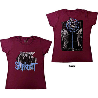 Slipknot Ladies Slim Fit T-Shirt: Goat Logo Demon